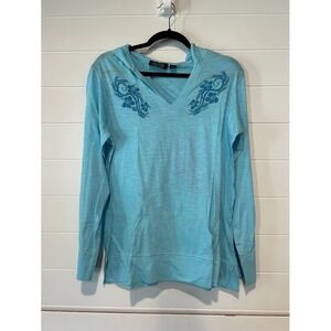 Atlantis Paradise Island Long Sleeve Hooded Shirt Women's Large EUC‎